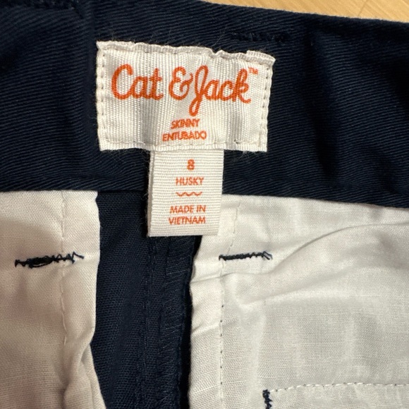 Boys skinny Fit Uniform Dress Pants Cat & Jack Navy Blue 8 Husky NWT - Picture 6 of 6